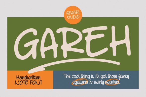 Gareh – A Script Handwritten Font with Character