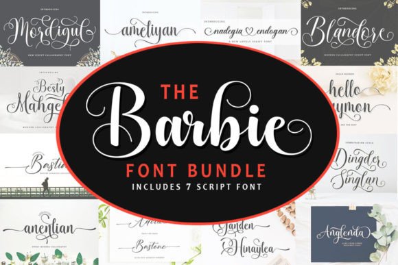 The Barbie Bundle: A Script Handwritten Font for Creative Printables
